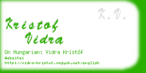 kristof vidra business card